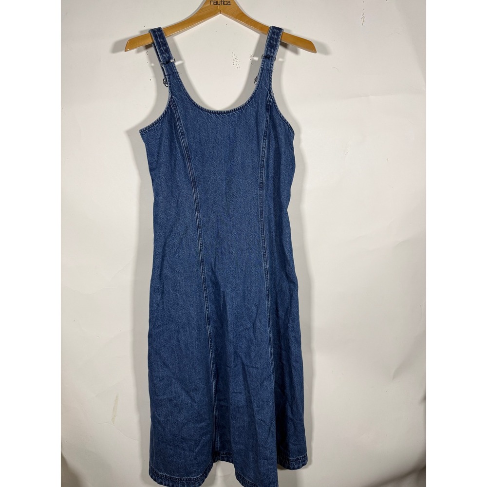 Madewell Denim Midi Dress NV348 Blue Pinafore Adjustable Straps NWT Womens S